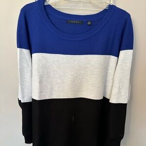 Blue grey black color block sweater sz 2X